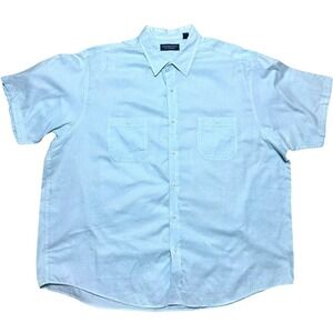 Roundtree & Yorke Men's Light Blue Short Sleeve Button Down Shirt XXL